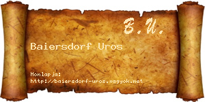 Baiersdorf Uros névjegykártya